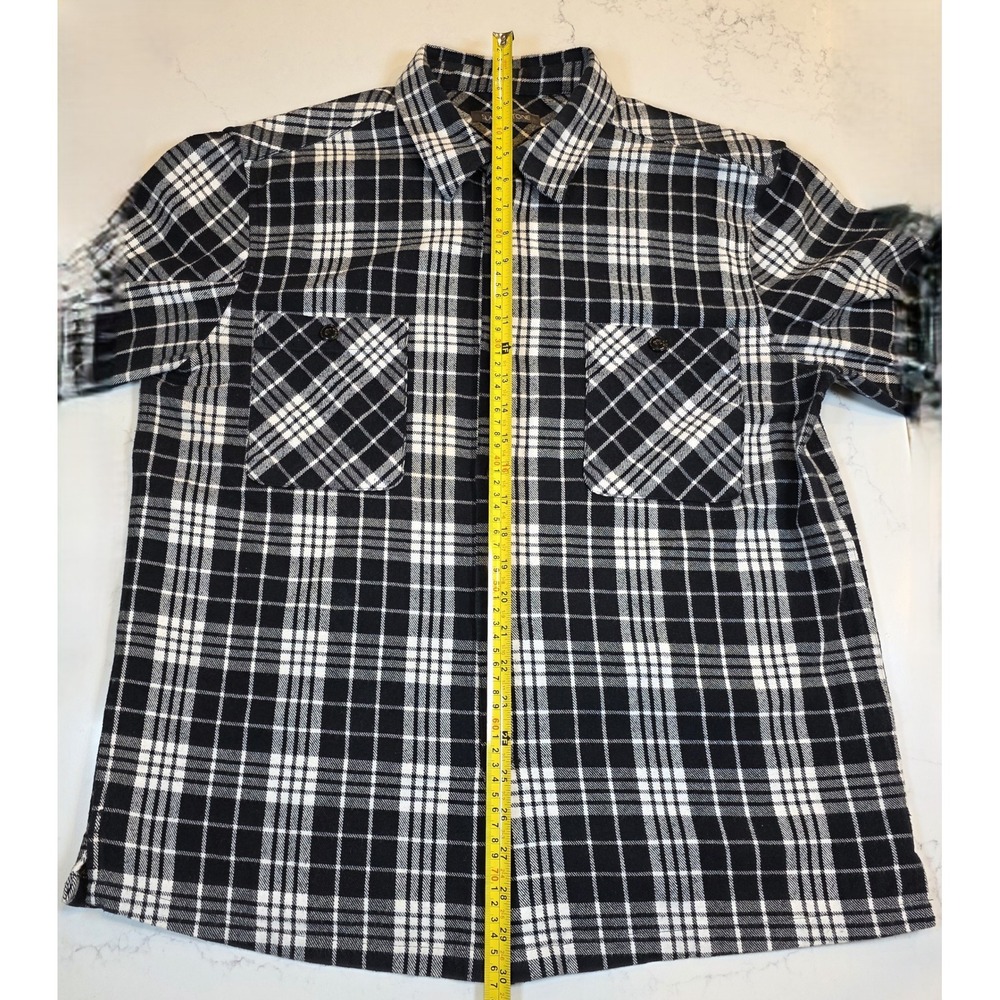 Slate & Stone Plaid Flannel Button Down‎ XL Black White Long Sleeve RN139748 - Picture 4 of 9